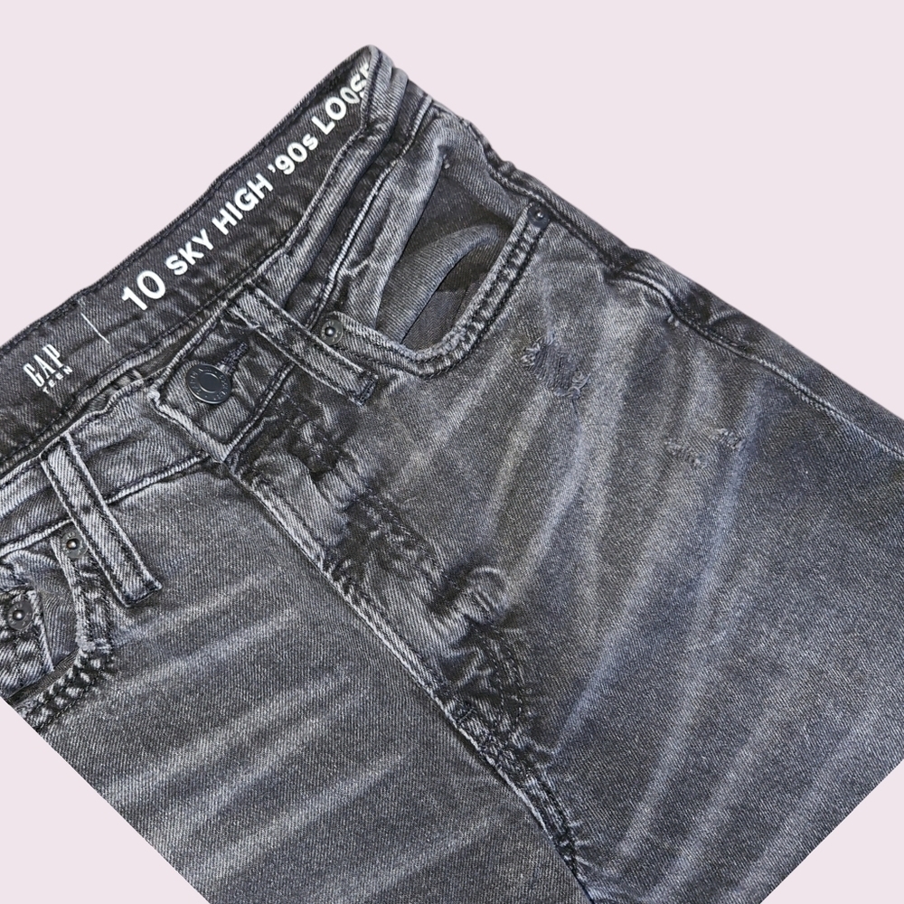 GAP Teen Jeans Sky High 90s Loose Black Size 10 - Picture 4 of 4